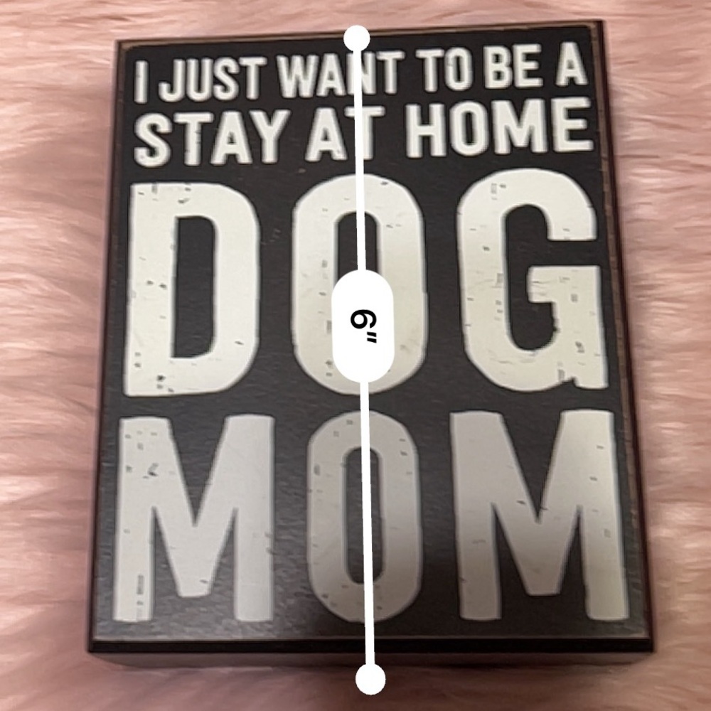 DOG MOM Black White Small Wood Sign Desk Home Decor